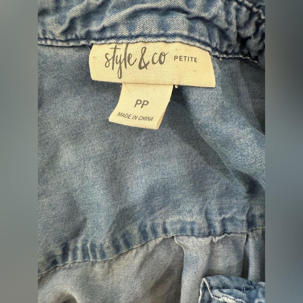Style & Co. Light Blue Denim Top - Picture 3 of 4